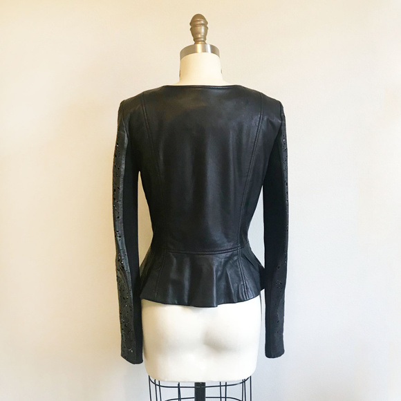 hinge | Jackets & Coats | Hinge Laser Cut Black Leather Jacket | Poshmark